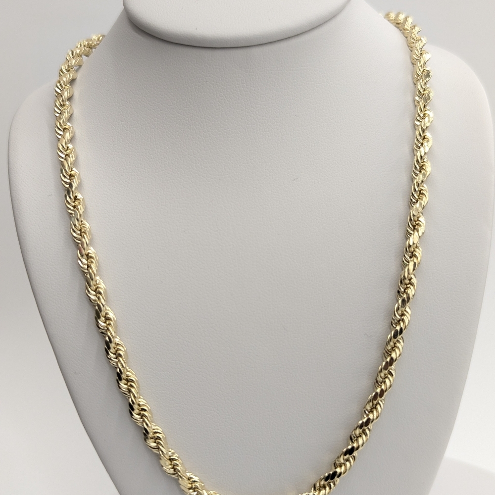14kt Real Gold Rope Chain 4mm 18 Inches - Picture 4 of 8